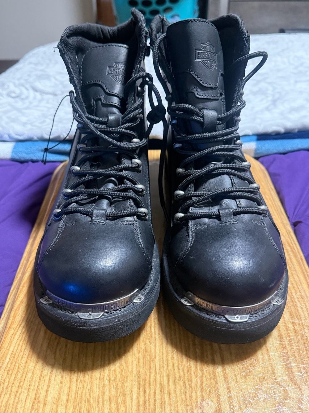 Harley-Davidson Men's size 12M Black Lace-Up Leather Boots